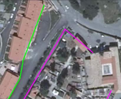 FOTO AEREA DELL'AREA CIMITERIALE E DELLE CASE COSTRUITE